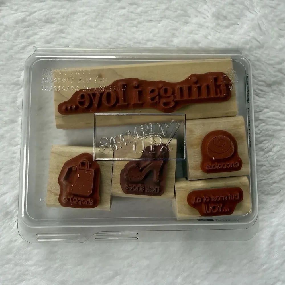Stampin' Up! Things I Love Stamp Lot Of 5 Retired Shoe, Sayings INCOMPLETE Set